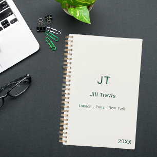 Ivory emerald green modern minimalist luxury 2027 planner