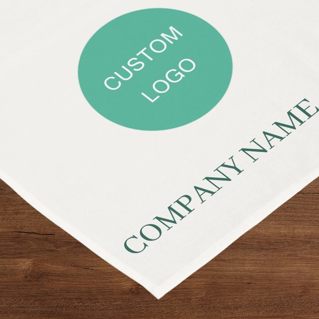 Ivory emerald green salon business logo short table runner (Creator Uploaded)
