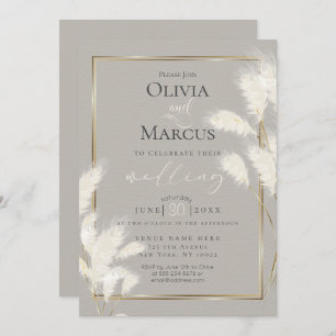 Ivory Feathery Pampas Grass Allison1 Invitation