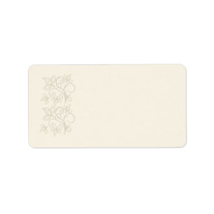 Ivory Floral Address Label