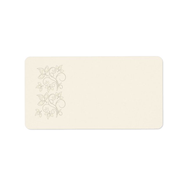 Ivory Floral Address Label (Front)