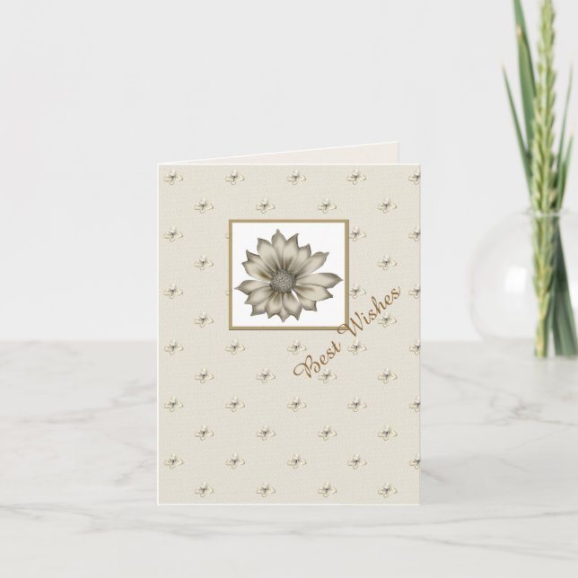 Ivory Floral Custom Wedding Greeting Card (Front)