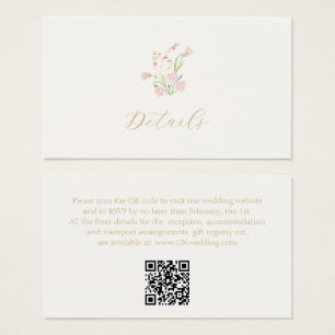 Ivory Floral Gift Registry Wedding Enclosure Card