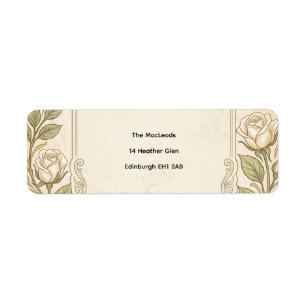 Ivory Floral Greenery Return Address Label