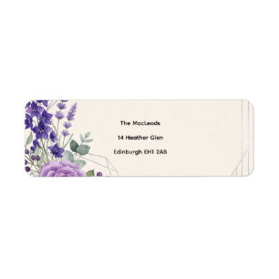 Ivory Floral Greenery Return Address Label