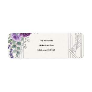 Ivory Floral Greenery Return Address Label