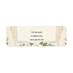 Ivory Floral Greenery Return Address Label