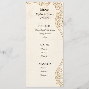 Ivory Floral Greenery Wedding Menu