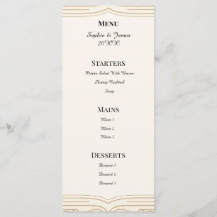 Ivory Floral Greenery Wedding Menu