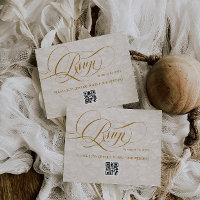 Ivory Floral Romantic Calligraphy Wedding