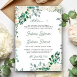 Ivory Floral Sage Green Leaves Islamic Wedding Invitation<br><div class="desc">Amaze your guests with this elegant wedding invite featuring beautiful watercolor flowers with 'Bismillah' in Arabic calligraphy. Simply add your event details on this easy-to-use template to make it a one-of-a-kind invitation.</div>
