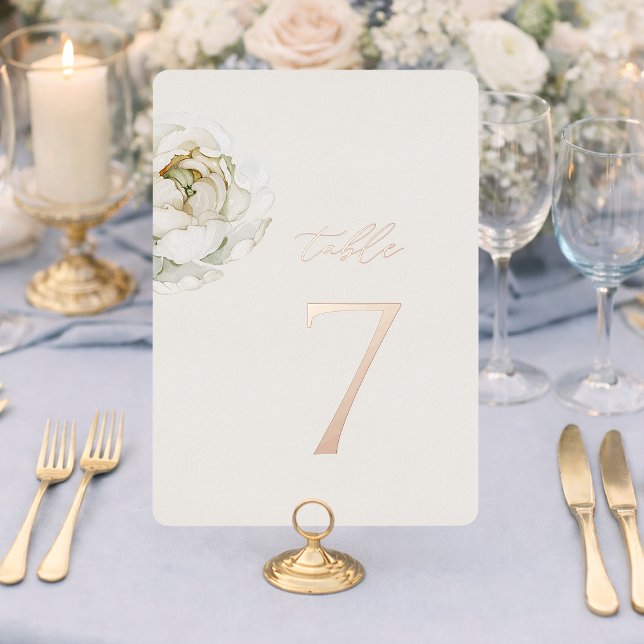 Ivory Floral Table Numbers 1–19 | Real Gold Foil (Creator Uploaded)