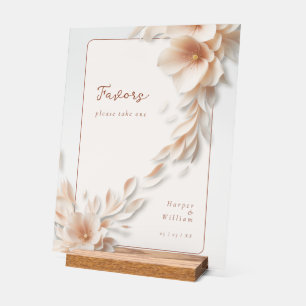 ivory florals flowing acrylic wedding sign
