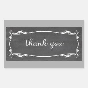 Ivory Flourish Chalkboard Thank You Stickers
