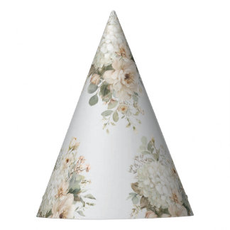 Ivory Flower Arrangements Sticker – Elegant Floral Party Hat