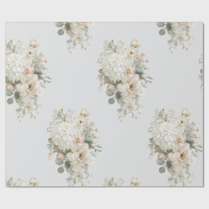 Ivory Flower Arrangements Sticker – Elegant Floral Wrapping Paper