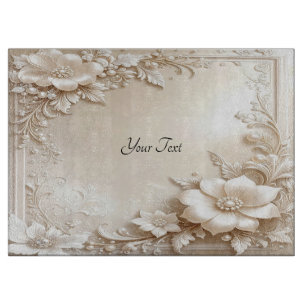 Ivory Flowers Cutting Board