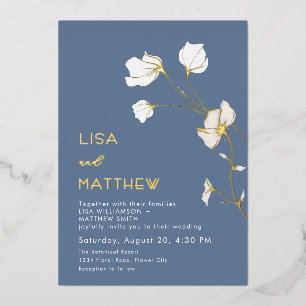 Ivory Flowers Dusty Blue Casual Wedding