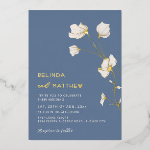 Ivory Flowers Dusty Blue Casual Wedding