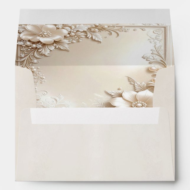 Ivory Flowers Envelope (Back (Bottom))