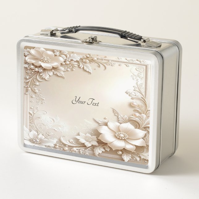 Ivory Flowers Lunch box (Front)