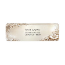 Ivory Flowers Return Address Label