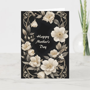 Ivory Flower's Wreath Mother's Day Holiday Card
