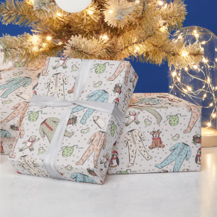Ivory Gender Neutral Winter Christmas Wrapping Paper