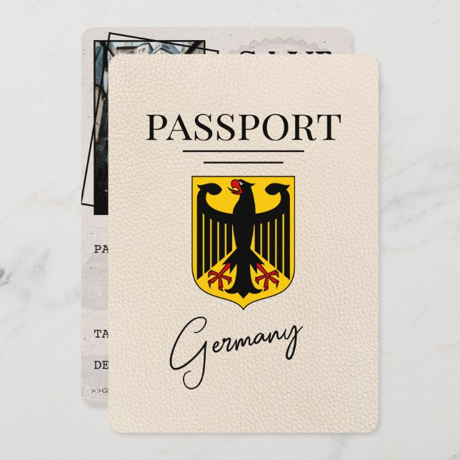 Ivory Germany Passport Save The Date (Front/Back)