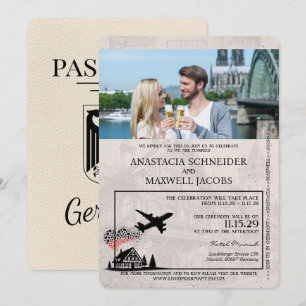 Ivory Germany Passport Wedding Invitation