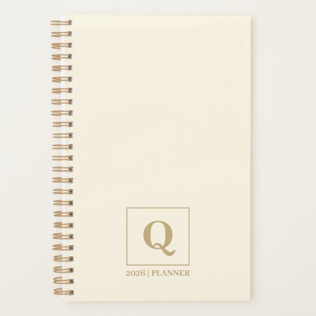 Ivory & Gold 2026 Monogram | Custom Gift Planner (Front)