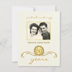 Ivory & Gold - 50th Anniversary Party Invitations