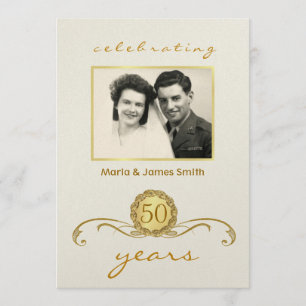 Ivory & Gold - 50th Anniversary Party Invitations