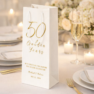 Ivory Gold 50th Golden Years Anniversary Wine Gift Bag