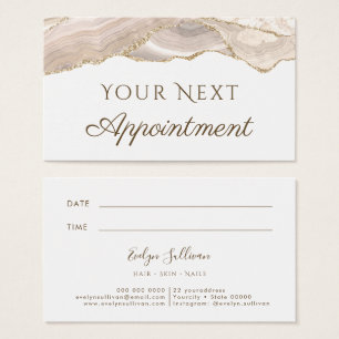 Ivory Gold Agate Appointment Card