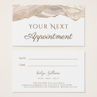 Ivory Gold Agate Appointment Card