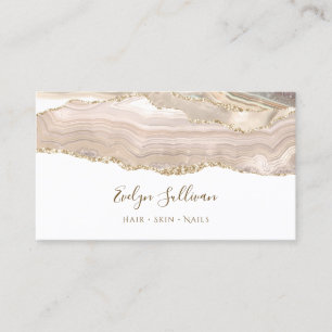 Ivory gold agate business card