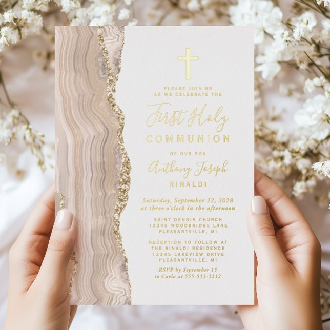 Ivory Gold Agate First Holy Communion (Creator Uploaded)