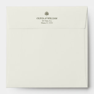 Ivory & Gold Border Square Wedding Envelope