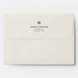 Ivory & Gold Double Border 5x7 Wedding Envelope