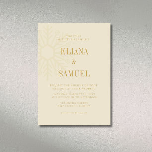Ivory & Gold Elegant Snowflake Christmas Wedding Invitation