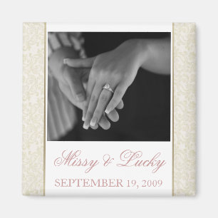 Ivory & Gold Filigree Save the Date Magnet