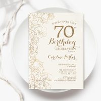 Ivory Gold Floral 70th Birthday Party