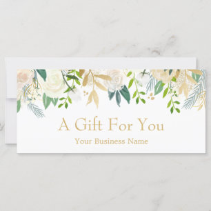 Ivory Gold Floral Beauty Salon Gift Certificate