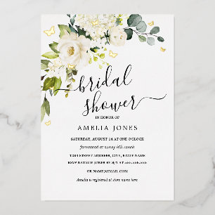 Ivory Gold Floral Butterfly Bridal Shower