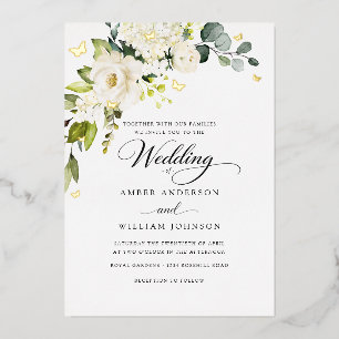 Ivory Gold Floral Butterfly Wedding