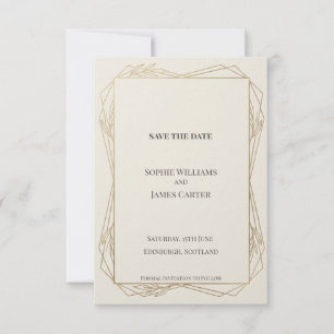 Ivory Gold Geometric Save The Date