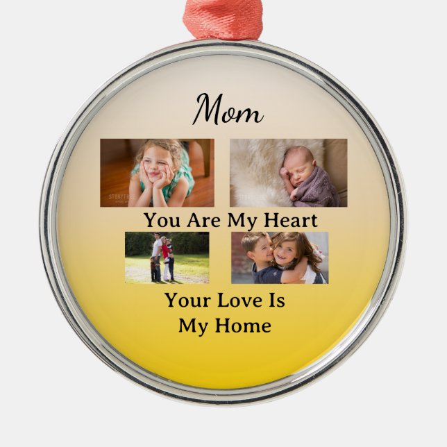 Ivory & Gold – Heartfelt Holiday Keepsake Metal Tree Decoration (Front)