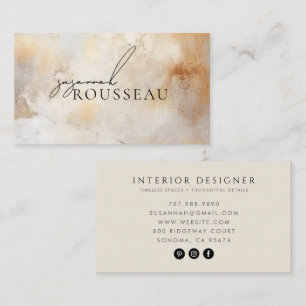 Ivory Gold Interior Designer Business Card