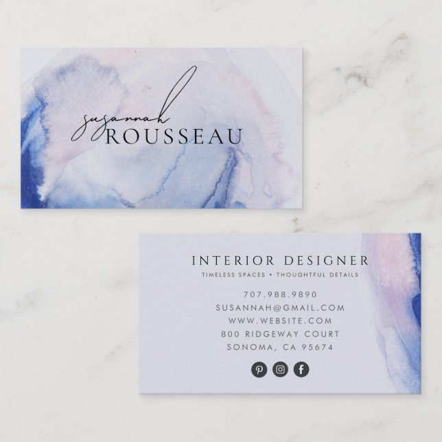 Ivory Gold Marble Interior Designer Business Card (Front/Back)